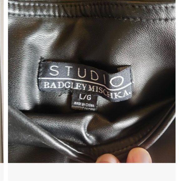 Badgley Mischka Faux Leather Pants L (12) - Picture 2 of 3